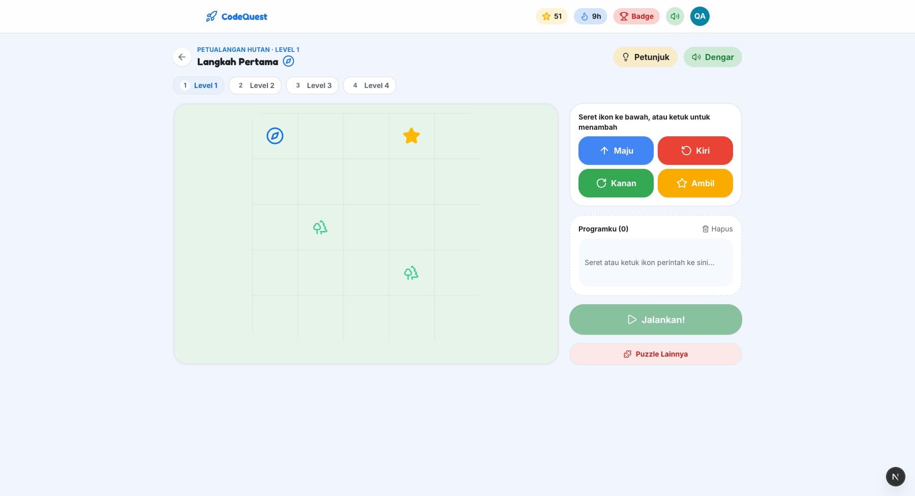 Tingkat 1 — Coding Ikon & Narasi Audio