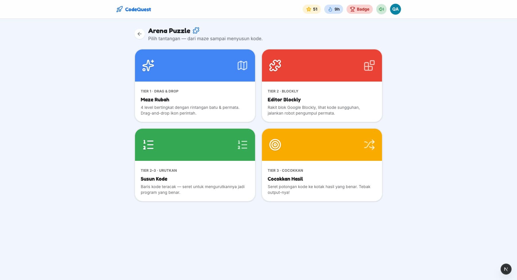 Arena Puzzle — Asah Logika Komputasional